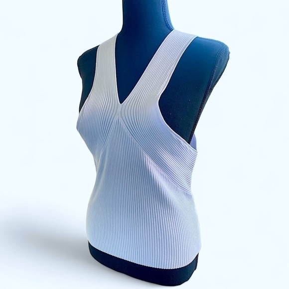 TOPSHOP White Ribbed Knit Tank Top Wide Straps Women’s Size Large NWT - Picture 5 of 7
